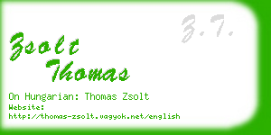 zsolt thomas business card